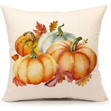 Maple Harmony: Linen Fall Pillow Cover, Thanksgiving Decor For Home Couch, Outdoor Use, 18X18 Inches, Invisible Zipper, Solid Backside