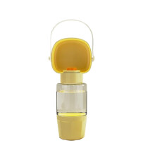 Portable Dog Water Dispenser 560ml, LeakProof, BPA FoodGrade Feeder, For Travel And Hiking With Dogs/Cats, Yellow