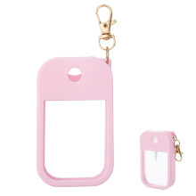 2pcs Hand Sanitizer Holder Thick Silicone Case with Keychain for Touchland Spray Pink Purple