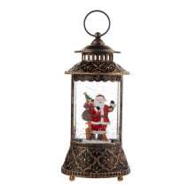 Festive Musical Snow Globe Lantern With Handle Santa Claus Holiday Home Decor