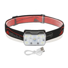 Dual Light Source Headlamp Rechargeable Super Bright LED Motion Sensor Flashlight Waterproof for Outdoor Running Cycling Camping Hiking (1PCS)