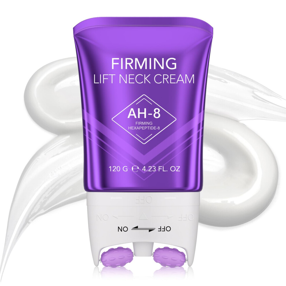Cream Neck Firming With Roller, Antiaging Moisturizing Lift For Wrinkles And Sagging Skin
