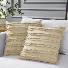 Housses de coussin décoratives carrées en lin élégant, pour canapé ou fauteuil, en lin et coton doux, idéales pour votre salon, 18 x 18 pouces.
