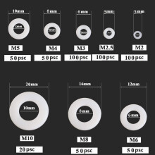 Solução para prevenção de curtos-circuitos elétricos, arruelas planas de nylon resistentes ao desgaste, caixa portátil incluída para facilitar
