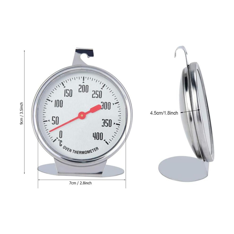 Professional Kitchen Oven Thermometer, Clear Large Dial Display For Accurate Cooking Temperatures, Stainless Steel Housing Ensures Oven Safety