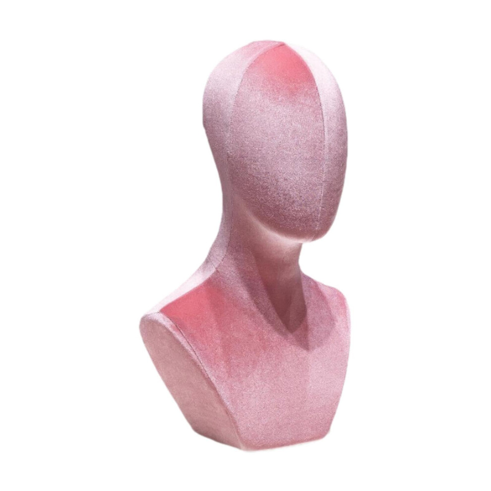 Pink Mannequin Head For Wigs And Hats, Wig Display Stand With Stable Base For Accessories