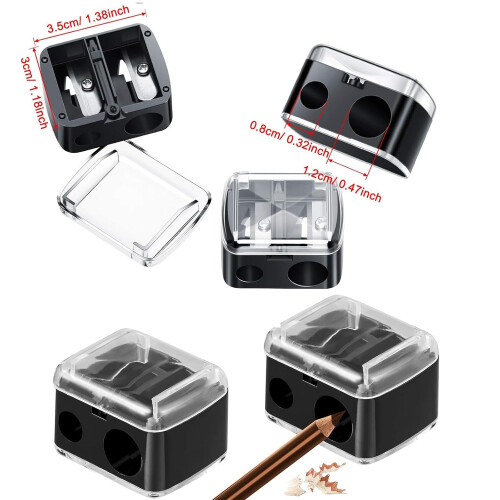 Makeup Pencil Sharpener Dual Hole for Eyebrow Eyeliner Lip Liner with Precise Cosmetic Sharpening 2