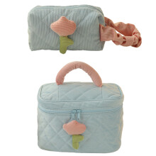 Niedliches Kosmetiktaschen-Set aus Cord, multifunktionale Kulturtasche für die persönliche Pflege von Frauen und als Geschenk (Besteht aus zwei