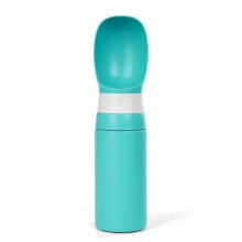 Portable Dog Water Bottle Upgraded 400ml Stainless Steel OneTouch Button LeakProof Mint M For Travel Hiking Walks