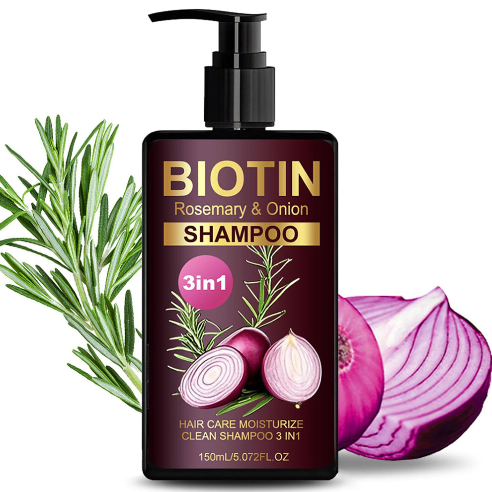 Onion Biotin and Rosemary Shampoo for Hair Growth and Hydration, 5 Fl Oz for All Hair Types Ref: 9521