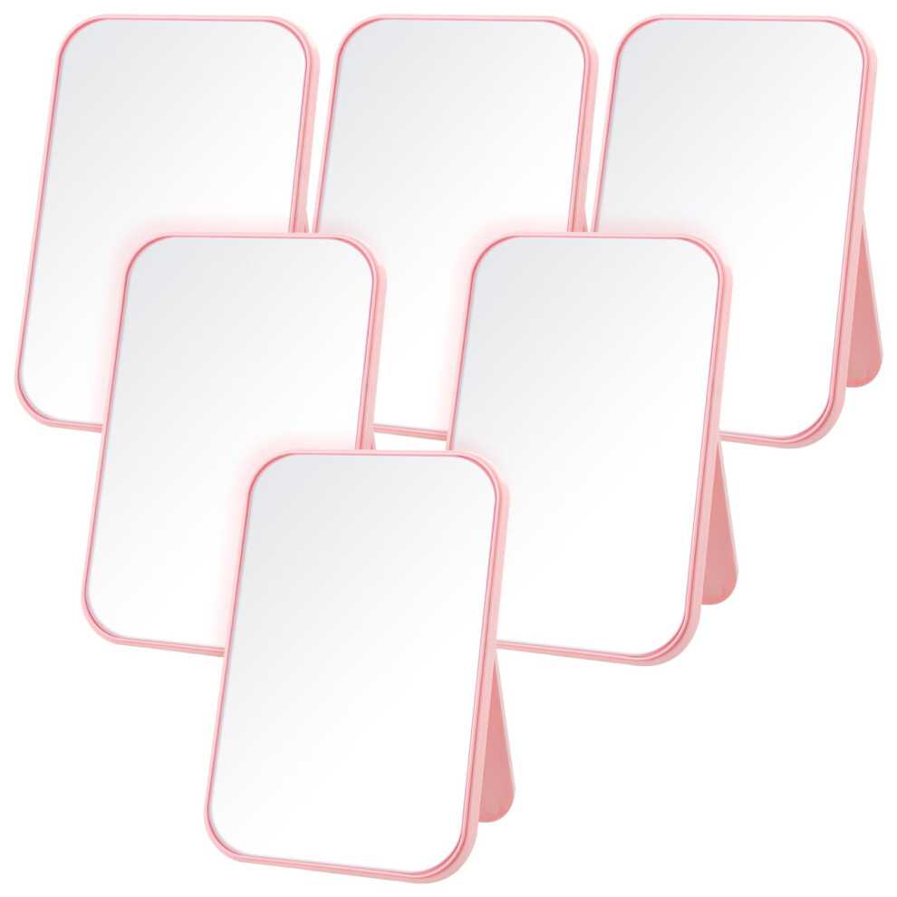 6 Pcs Pink Foldable Travel Makeup Mirror Set for Spa Party Favors and Sleepover Birthday Gifts