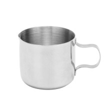 Jarra de leite em aço inoxidável para café expresso e latte art, copo espumador de leite reutilizável, tamanho portátil, ideal para utensílios