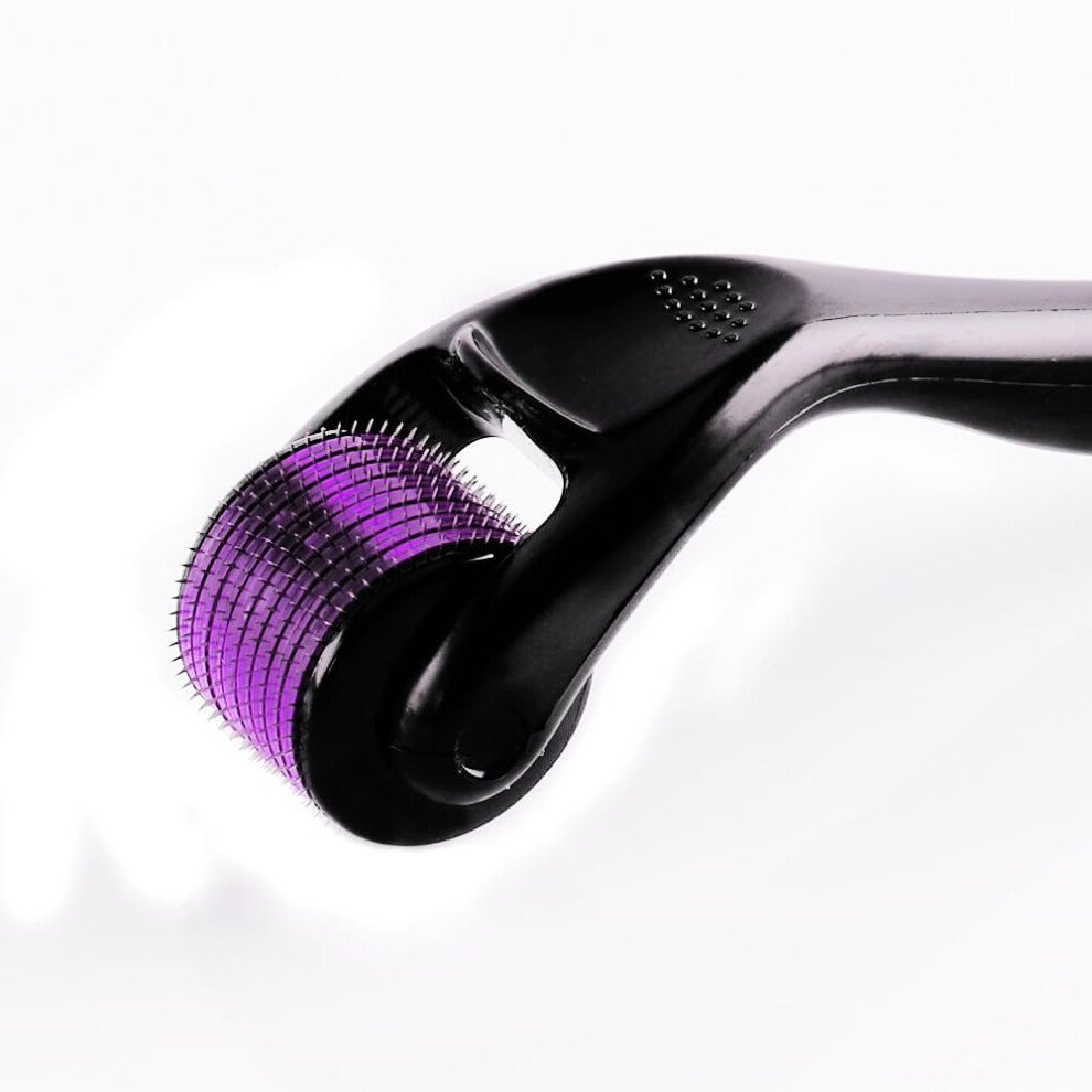 Black/Purple Derma Roller 0.25Mm Microneedle For Hair Growth Beard Face Skin Care With Protective Case