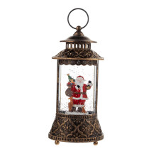 Christmas Musical Snow Globe Lantern Lighted Ornament, Santa Claus Theme, Party Window Holiday Decor