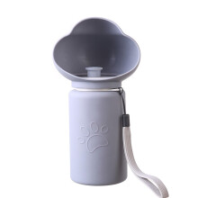 Portable Dog Water Bottle 550ml Foldable Leakproof BPA Free Food-Grade Container for Travel Hiking Walking Gray