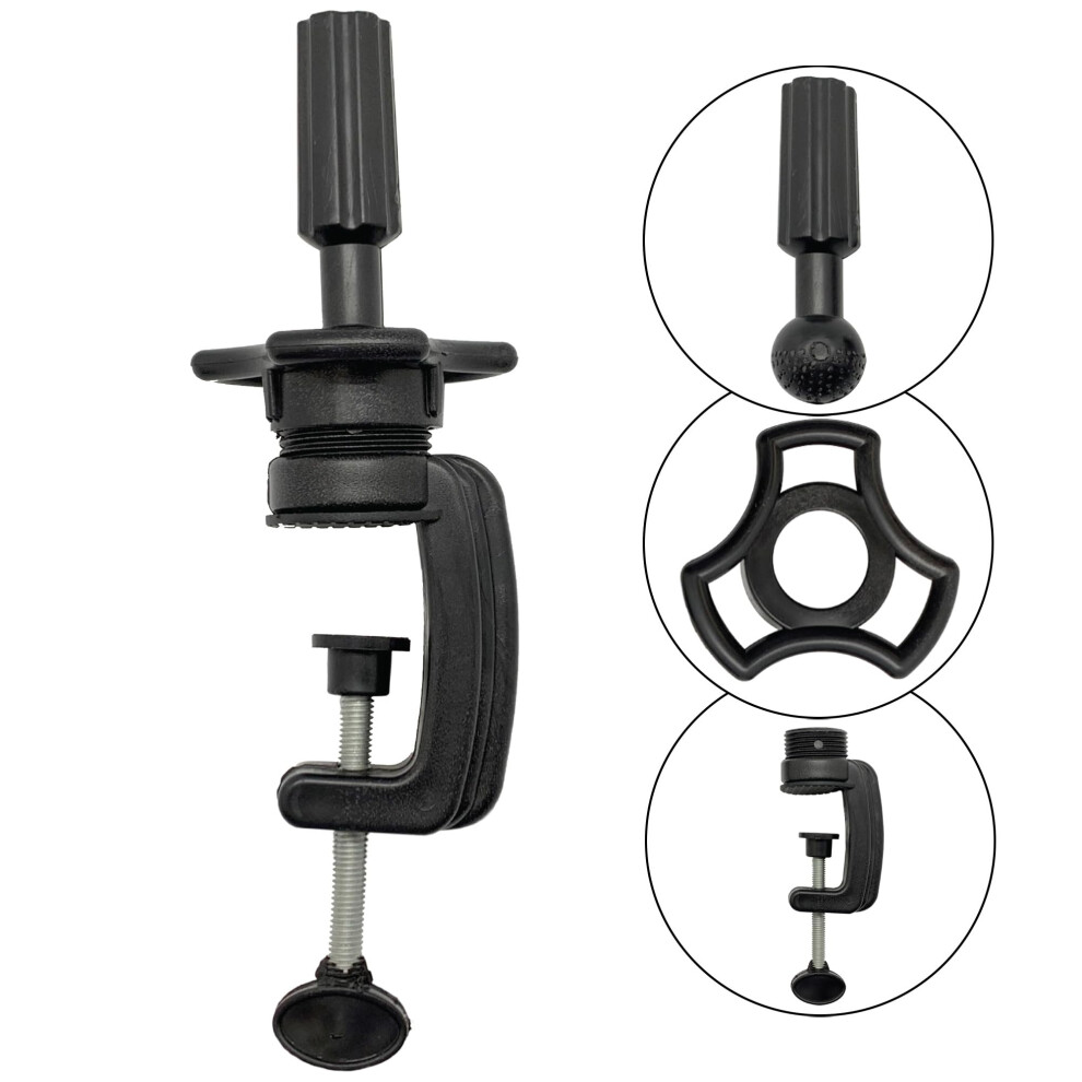 Unisex Black Mannequin Head Stand With Secure Clamp, Wig Holder For Styling And Cosmetology Training