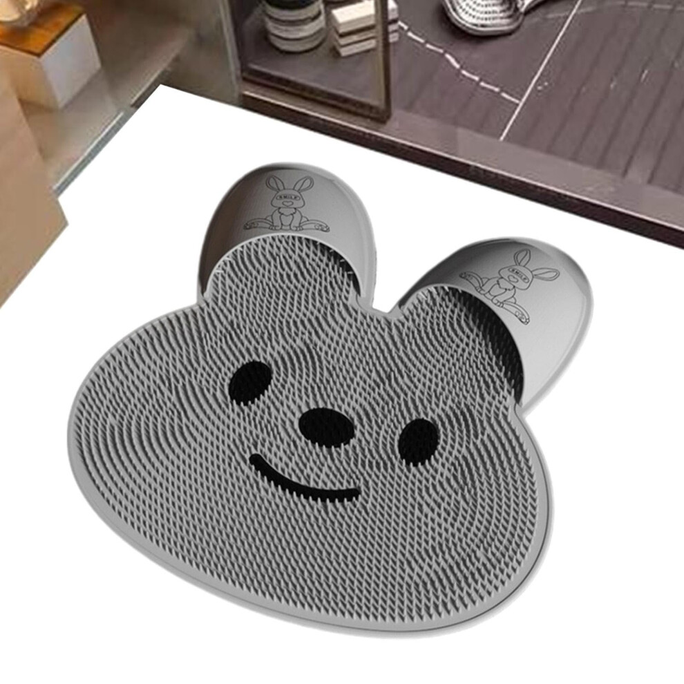 Grey Shower Foot Wash Brush - Silicone Foot Scrubber Mat With Back Exfoliation And Massage For Dead Skin,