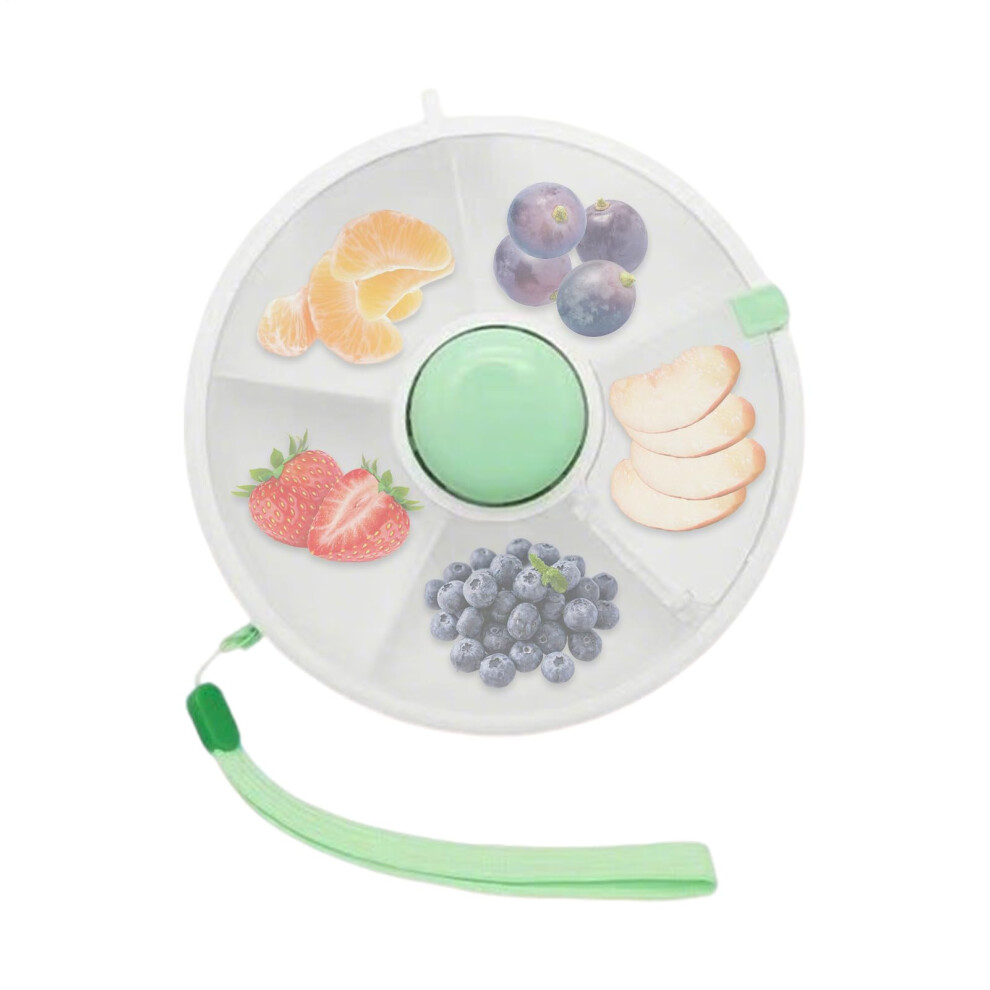 Snack Spinner for Kids with LeakProof Lid, 5 Sections, Rotating Snack Organizer for Travel and Car