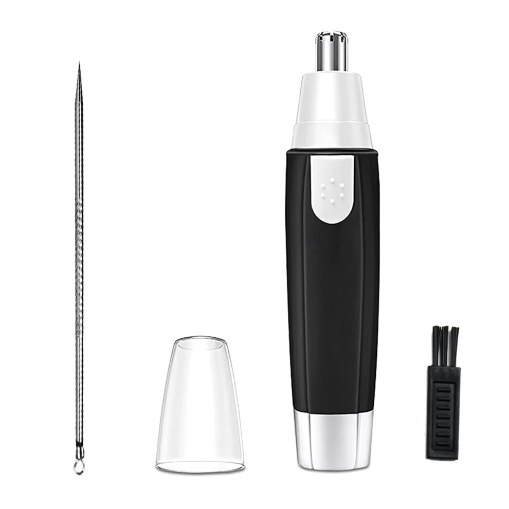 Electric Nose Hair Trimmer for Men and Women, Painless Nose Ear Eyebrow Hair Removal with Dual Edge Blades, Battery Operated