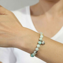 Braccialetto elastico anti-ansia, braccialetto curativo in pietra naturale per ragazze adolescenti, regalo per Natale, braccialetto verde con