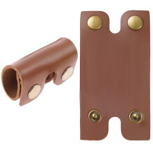 2PCS Brown PU Leather Double Edge Razor Protective Cover with Snap Closure for Travel