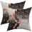Conjunto de 2 capas de almofada decorativas quadradas de 45x45 cm (18x18 polegadas) em tecido de lã macia e poliéster com estampa abstrata de 5