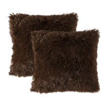 Ultra-soft Crystal Velvet Pillowcases, Artificial Fur With Hidden Zipper For Bed Living Room Outdoor, Machine Washable, 2 Pieces 43x43Cm