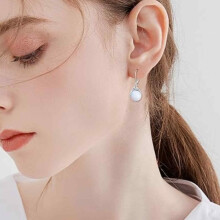 Earrings, Moonstone Drop Earrings, Drop Dangle Earrings, Silver Earrings, Infinity Curve Earrings, Dangle Style for Women