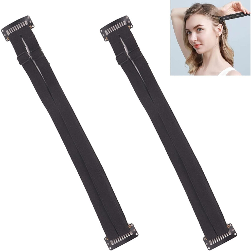 2 Pcs Invisible Facial Lifting Bands with Clips Adjustable Elastic Facelift Straps for Wrinkles