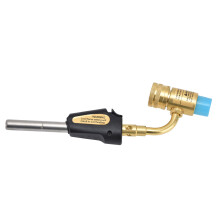MAPP Gas Torch Head With Piezo Igniter Swivel Flame For Brazing Soldering Plumbing Universal CGA600 Connection Interchangeable Tips Stainless Steel Br