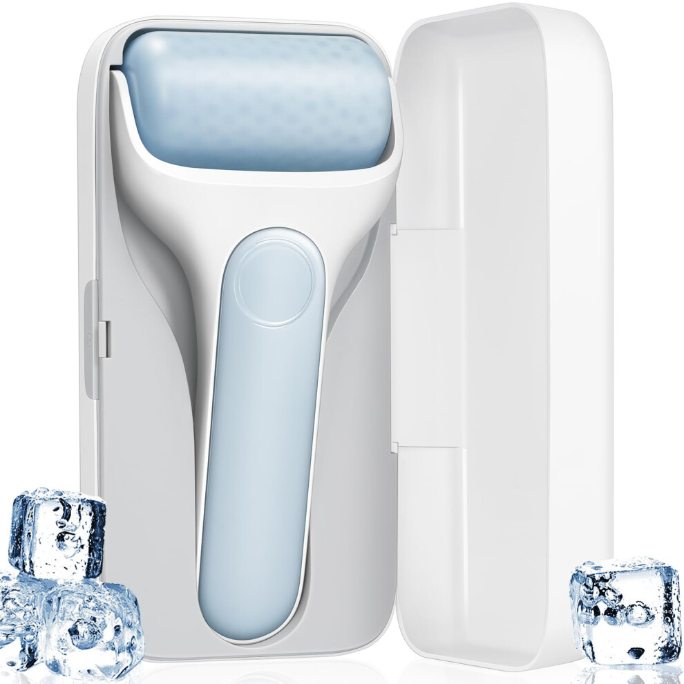 Ice Roller for Face Puffiness and Dark Circles, Cold Facial Roller for Lymphatic Drainage with Case