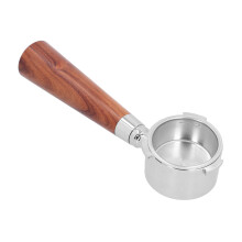 51mm Bottomless Portafilter for DeLonghi Espresso Machine, Stainless Steel Filter Basket Offers Uniform Extraction, Walnut Handle for Comfortable Grip