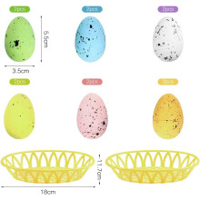 Spring Display, Pastel Colors for Easter Basket Decoration, 12 Piece Polystyrene Speckled Eggs, Ideal for Indoors Outdoors Celebration
