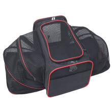 Small Dog Carrier Shoulder For Travel Pet Travel Bag With Straps Large Capacity For Dogs And Cats Black With Red Edge L