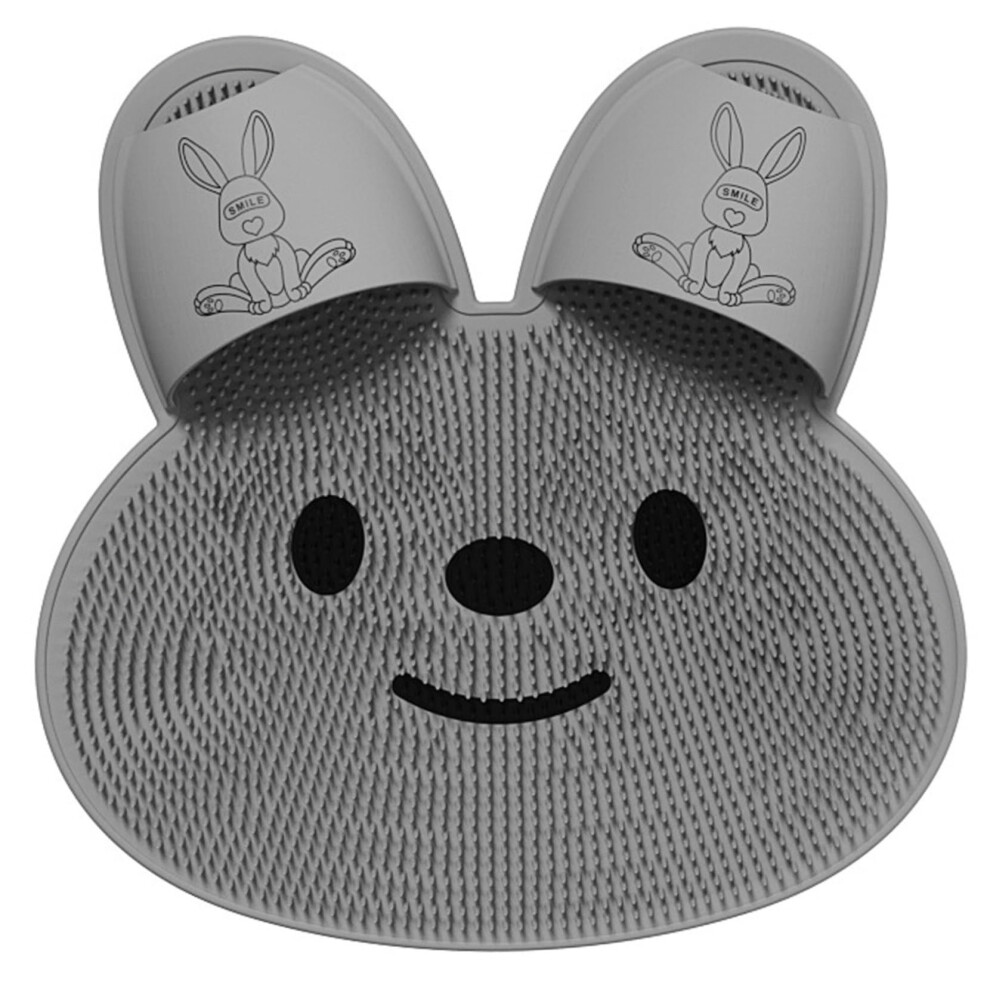 Foot Scrubber Mat NonSlip Silicone Suction Cups Rabbit Shape For Shower Hands Foot Cleaner