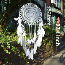 Vintage Dream Catcher, Boho Feathered Macrame Wall Hanging, Exquisite Handmade Environmental-Friendly Material