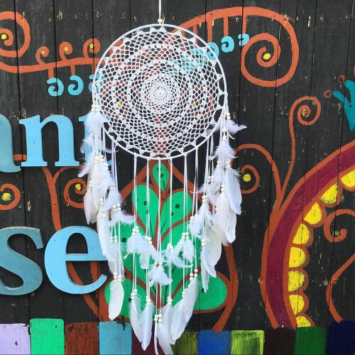 Vintage Dream Catcher, Boho Feathered Macrame Wall Hanging, Exquisite Handmade Environmental-Friendly Material 2