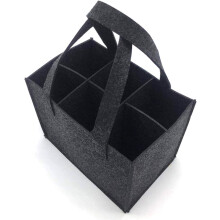 Wine Carrier, Elegant Appearance Divider Felt Portable Reusable Wine Storage Tote Bag with Sturdy Handles, Versatile Utility Collapsible Storage for