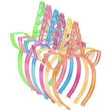 12 Pcs Unicorn Headbands for Girls with Shimmering Electroplated Finish, Birthday and Party Favors