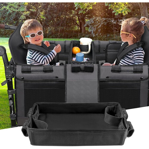 Pram Snack Tray MultiPurpose Oxford Fabric Stroller Organizer With Cup Holder Attachment 2