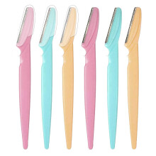 Facial Hair Remover and Eyebrow Razor for Women with Safety Cover, Disposable Pack of 6