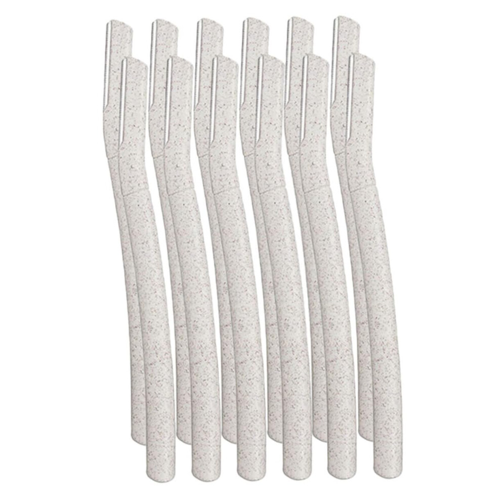 12pcs Wheat Straw Eyebrow Razor Facial Hair Remover Kit for  Brow Shaping
