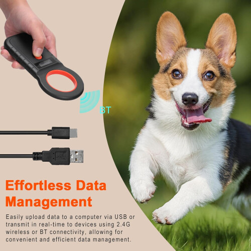 Pet Microchip Reader Scanner 2.4G/BT Wireless RFID Handheld OLED EMID FDXB ISO11784/85 128Data White 1
