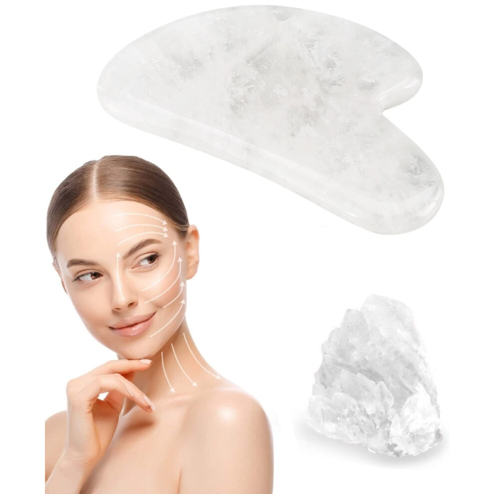White Quartz Gua Sha Facial Tool For Face Sculpting, Reduce Puffiness, Lift And Firm Skin