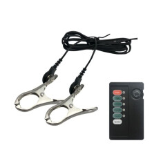 Electro Stimulation Stainless Steel Electric Nipple Clamps For Couples Round Clip