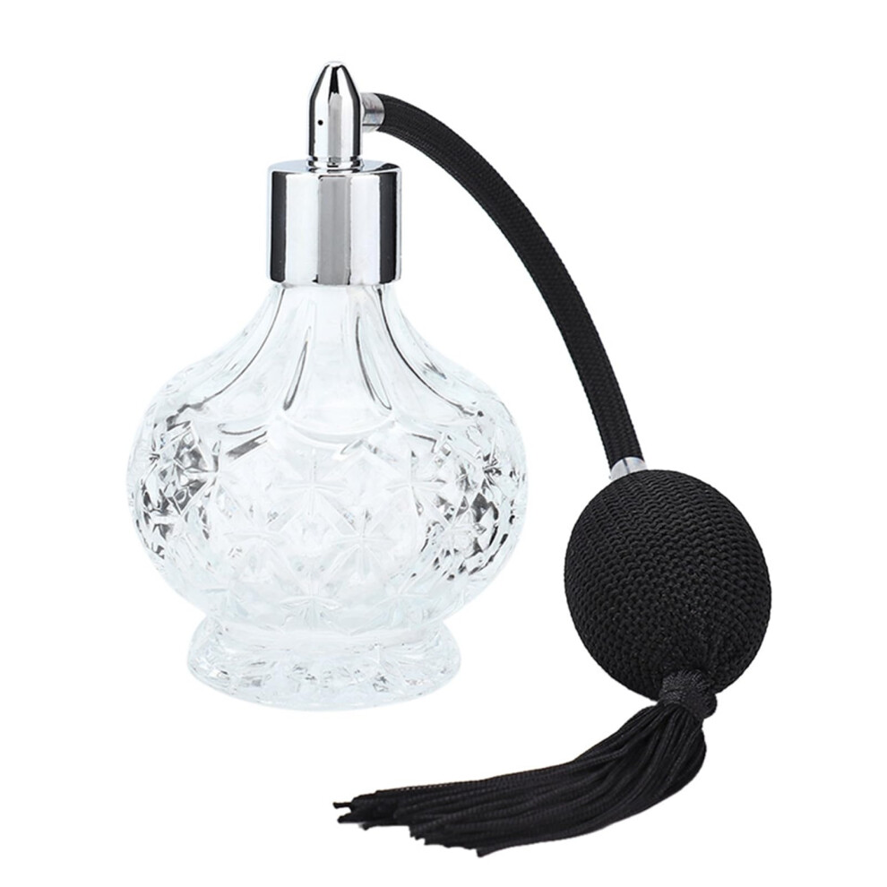 80ml Vintage Perfume Bottle with Tassel, Refillable Glass Atomizer for Fine Mist Spray
