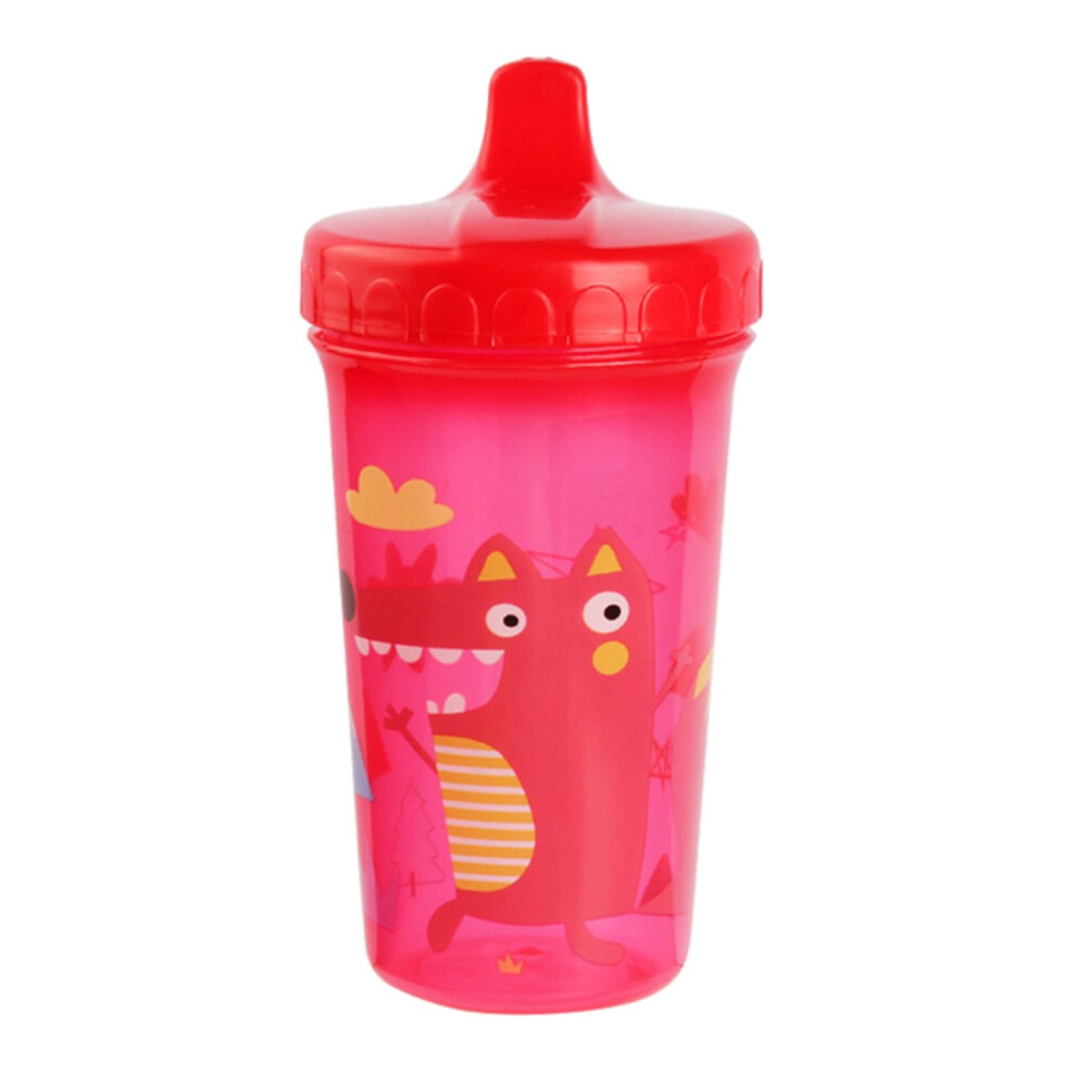300Ml Baby Water Cup No Spill Cartoon Sippy Cup Dishwasher Safe Leakproof Pp Material One Size Red