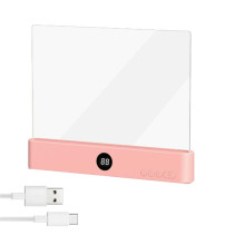 Book Light, Rechargeable Clear LED Flat Reading Light with 3 Colors & Timer, Plate Lamp Book Full Page Light