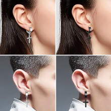 Magnetische Ohrringe ohne Piercing für Damen und Herren, Edelstahl-Creolen, Knorpelstecker, leichte, einzigartige Punk-Ohrringe mit geometrischem