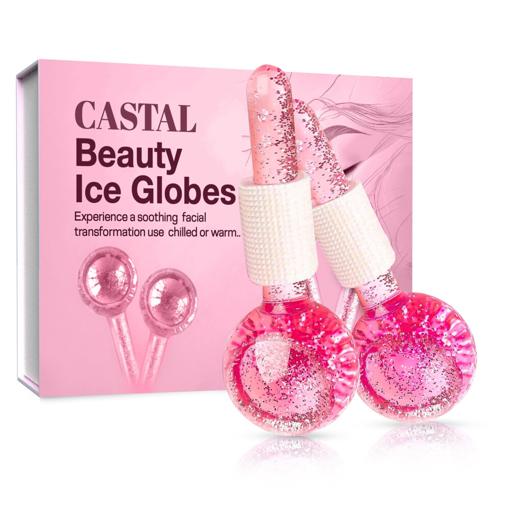 Pink Ice Globes For Face 2Pcs Â Cooling Facial Ice Roller For Skin Tightening, Puffiness And Wrinkles